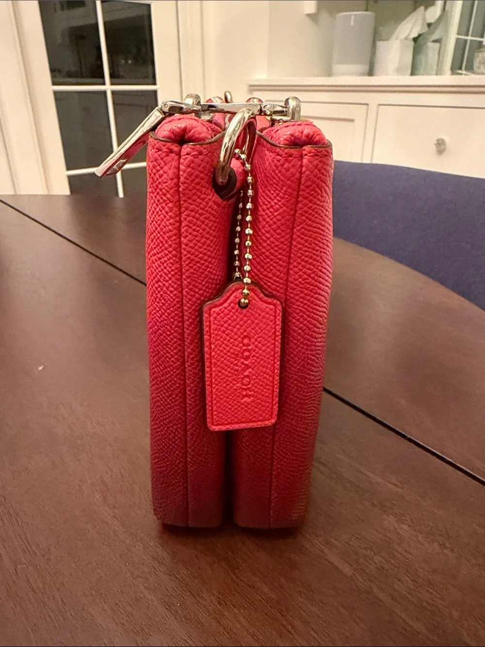 Coach Ombré Red Saffiano Leather Crossbody Clutch